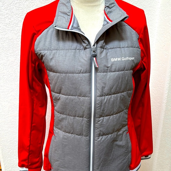 Women’s BMW Golfsport Red and Gray Jacket - Picture 1 of 8